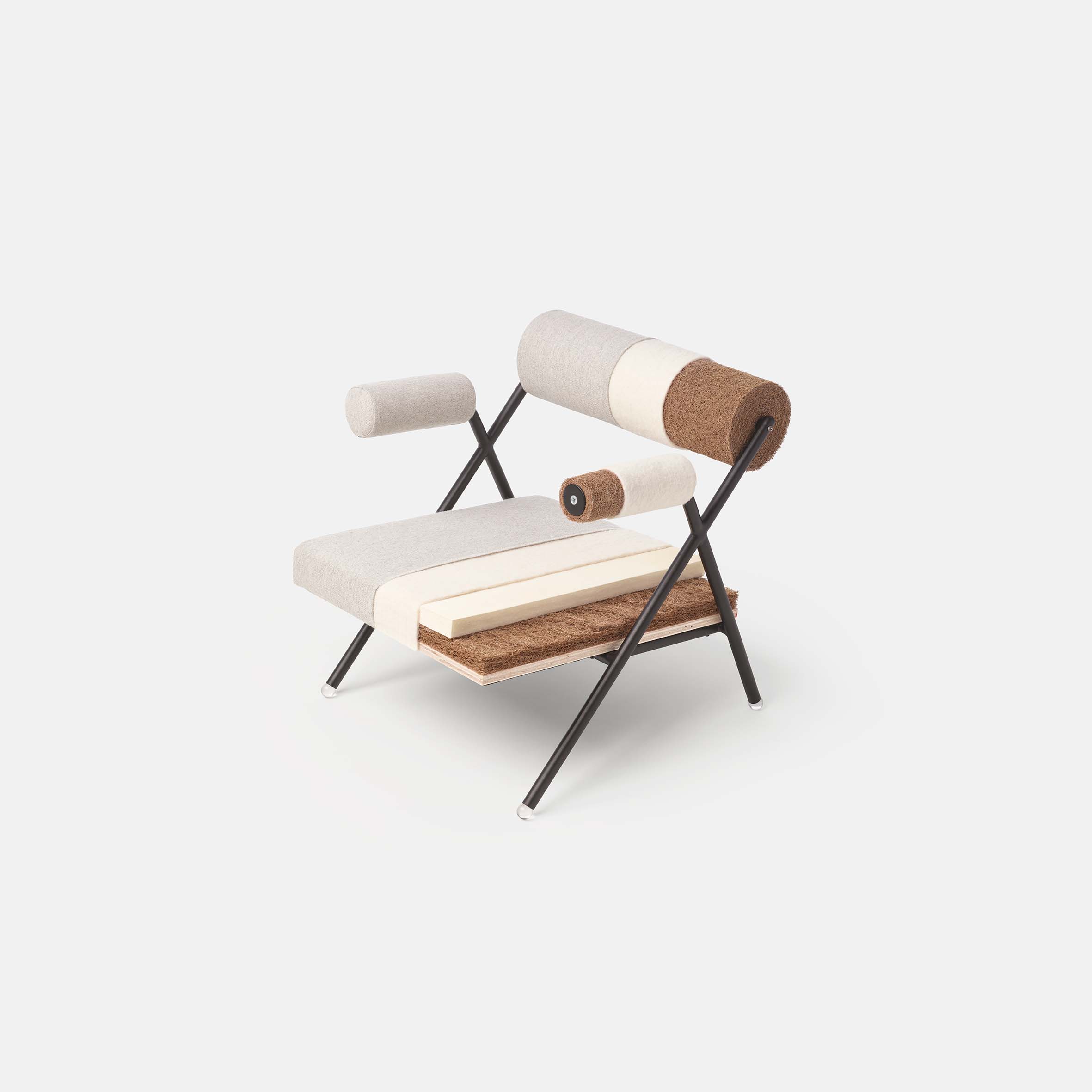 Rolls Chair fauteuil armchair Rob Parry Nel Oxford 0201 Exploded view Kvadrat Febrik